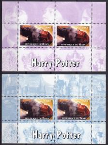 Benin 2002 HARRY POTTER-TRAINS 2 S/S PERFORATED MNH