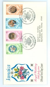 Jamaica 500-503 1981 Royal Wedding (set of four) on an addressed, cached FDC