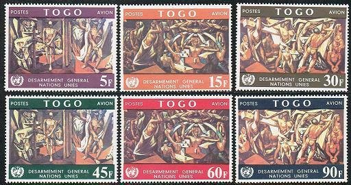 Togo C73-C78,C78a sheet,MNH.Mi 588-593,Bl.30. 1967.Mural by Jose Vela Zanetti.