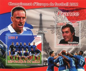 Mali 2012 FOOTBALL euro 2012 Team of France Sheet Perforated Mint (NH)