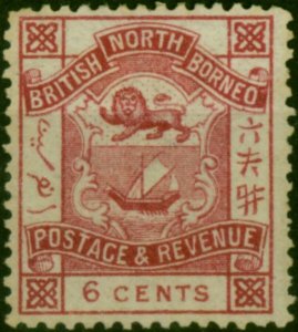 North Borneo 1892 6c Lake SG42 Fine MM