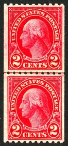 U.S. #606 MINT LINE PAIR OG HR