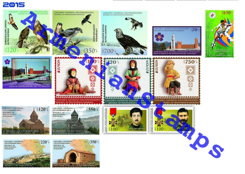 Armenia Karabakh Artsakh MNH** 2015 Mi 101-115 Complete Year Set All Stamps 