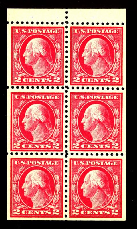 U.S. #499e MINT BOOKLET PANE OF 6 OG LH