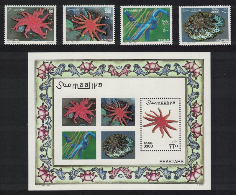 Somalia Starfish 4v+MS 2001 MNH MI#896-899+Block 80