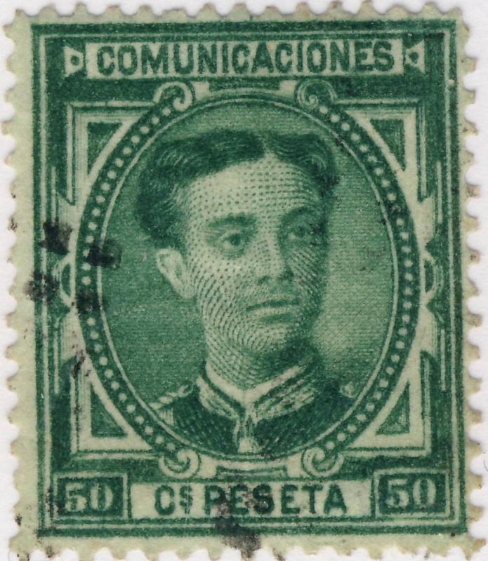 ESPAGNE / ESPAÑA - 1876 Ed.179/Mi.161 50c green Usado