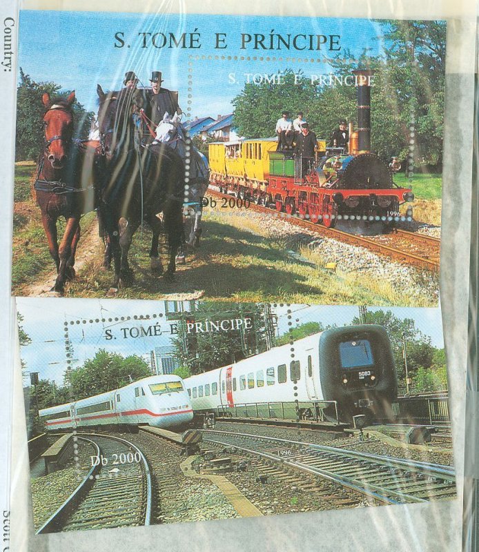 St. Thomas & Prince Islands #1285-1286 Mint (NH) Souvenir Sheet (Fauna) (Train)