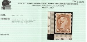 Canada #39 Very Fine Mint Lightly Hinged **With Certificate**