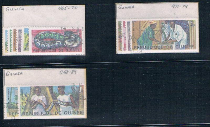 Guinea 465-70;471-74;C88-89 Used set Biology Institute (G0240)