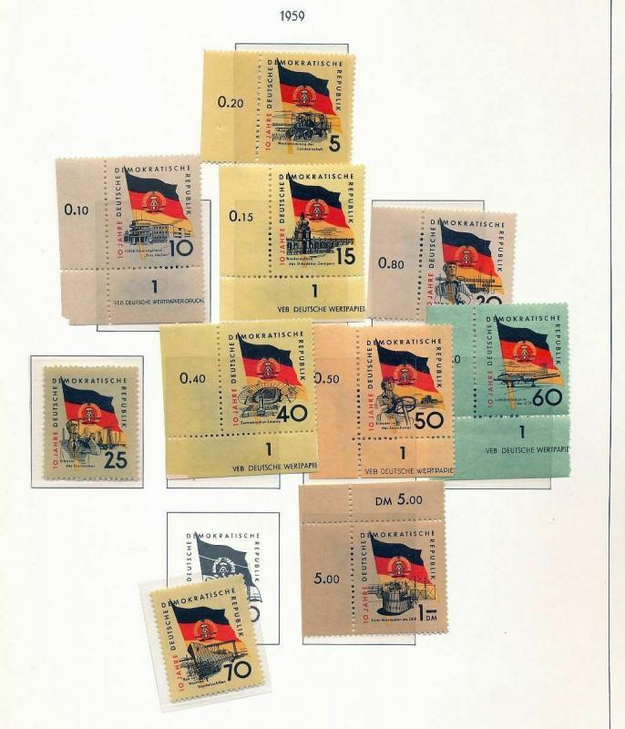 East Germany 1958/59 MNH+Sheet (Appx 100 Items) (St 344