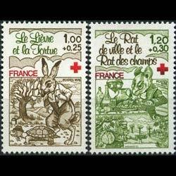 FRANCE 1978 - Scott# B512-3 Red Cross-Tales Set of 2 NH