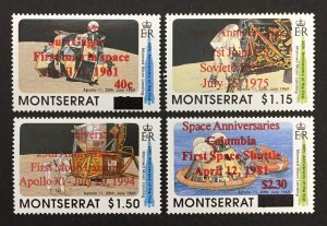 Montserrat 1986 #847-50, Space Anniversaries O/P, MNH.