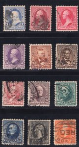 MOMEN: US STAMPS #219-229 USED VF LOT #78313
