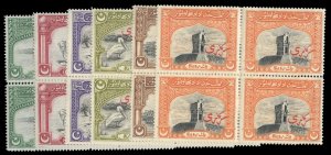 Pakistan - Bahawalpur #O1-6 Cat$289, 1945 Officials, complete set in blocks o...