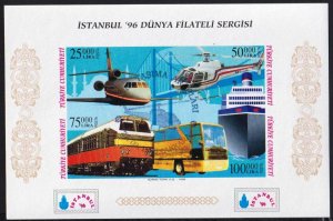 Turkey 1996 Exhibition ISTANBUL'96 Aviation Ships Mi.Bl.32Bb Imperf. Used
