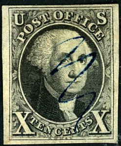 U.S. #2 Blue Pen Cancel