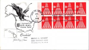 FDC 1968 SC #C73 Artcraft Cachet - San Francisco, CA - Plate Block Of 8 - F78277