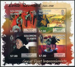 Solomon Isls 1238 ad,1262 sheets,MNH. Post impressionist Emile Bernard,2013.