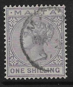 MALTA SG29 1890 1/= PALE VIOLET USED