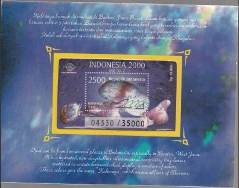 Indonesia 1767A-1767Ab MNH S/S 1998 Minerals + Opal Presentation Packs