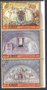 Ajman 1972 complete set of used Christmas stamps & 1 Souvenir Sheet - Chris 1325