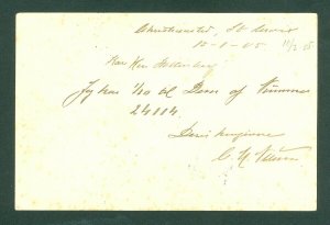 Danish West Indies. DWI.Stationery.1905.Christianst. St.Thomas.1+1 Cent uprated.