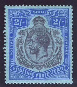 Nyasaland 1921 KGV 2s purple & blue/pale blue MLH. SG 109. Sc 33.