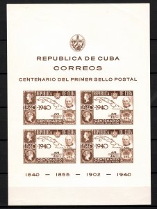 Z30a JL Stamps 1940 cuba mnh s/s #c33 map