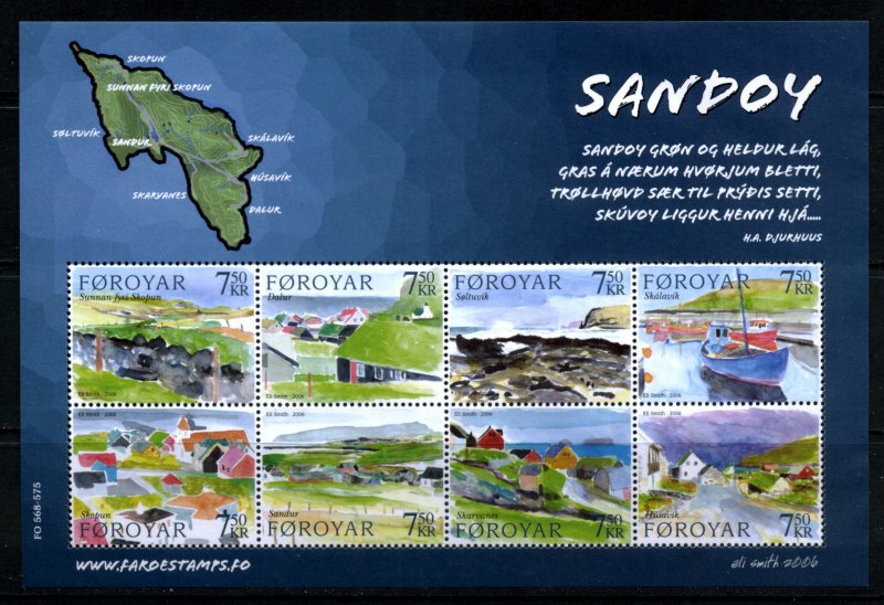 Faroe Islands - 2006 -Sandoy Island sheet MNH # 477