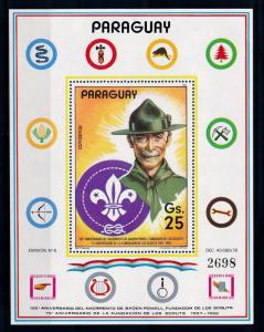 [66732] Paraguay 1982 Scouting Jamboree Pfadfinder Souvenir Sheet MNH