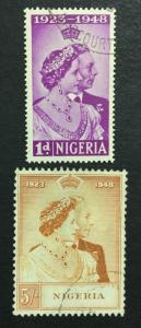 MOMEN: NIGERIA SG #62-63 USED £25 LOT #3226