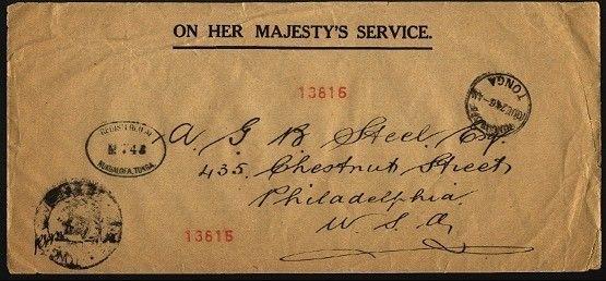 TONGA 1924 Registered OHMS cover Nuku'alofa to USA........................95654a