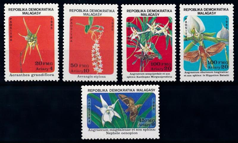 [67306] Madagascar 1985 Flora Flowers Blumen Butterflies  MNH