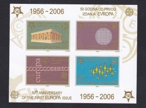 Serbia  #286a-289a  MNH 2005  imperf  sheet Europa stamps 50 years  16.50d