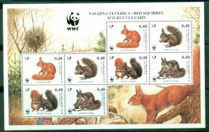 Slovenia 2007 Fauna - WWF - Red Squirrel MS MUH
