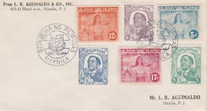 Philippines # N29-31, N37-39, 2 sets on one Cover