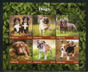 LIBERIA  2020 DOGS  SHEET MINT NH