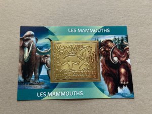 Fauns, Mammoths 2023 year 6 blocks Foil. Gold perforated  NEW MNH**