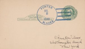 United States Alaska Funter 1949 blue 4f-bar type 3 1902-1957  Postal card ...