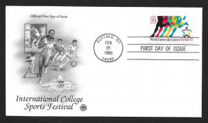 UNITED STATES FDC 29¢ University Games 1993 Postal Society
