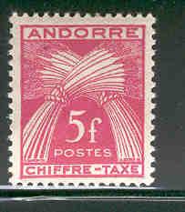 FR. ANDORRA J29 MINT HINGED POSTAGE DUE