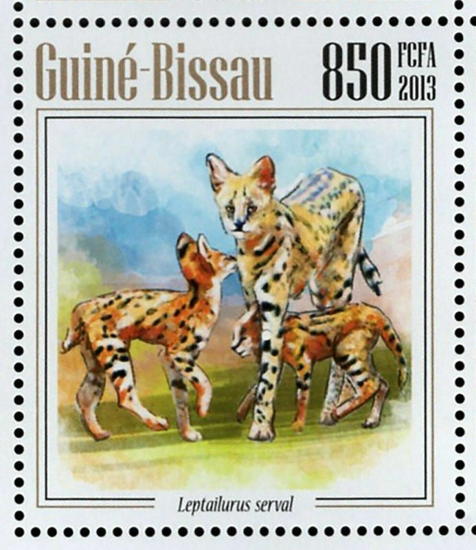 Wild Cats Stamp Leptailurus Serval Panthera Leo S/S MNH #6813-6816 