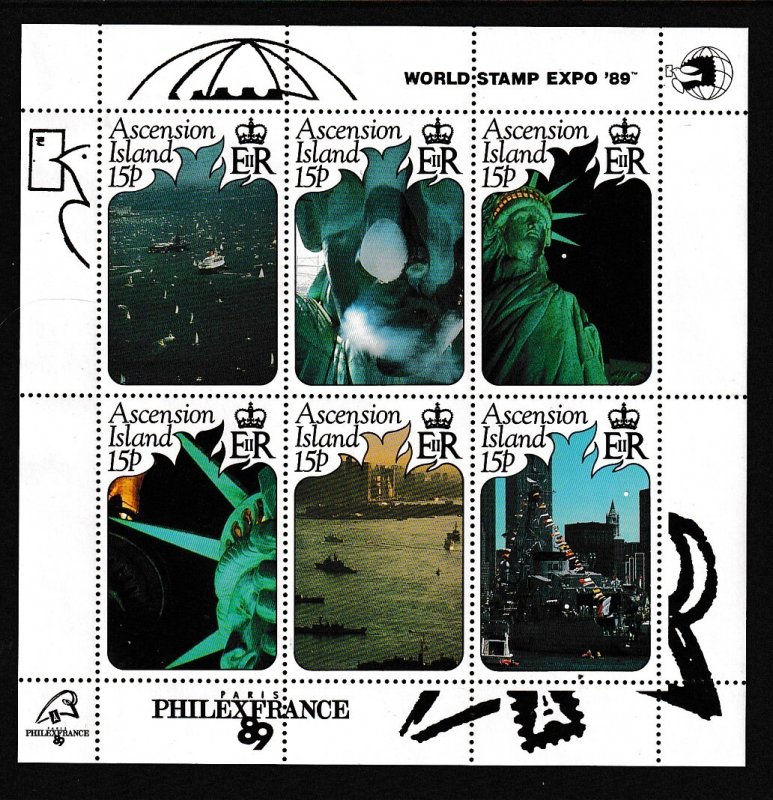 Ascension 474 Statue of Liberty Souvenir Sheet MNH VF