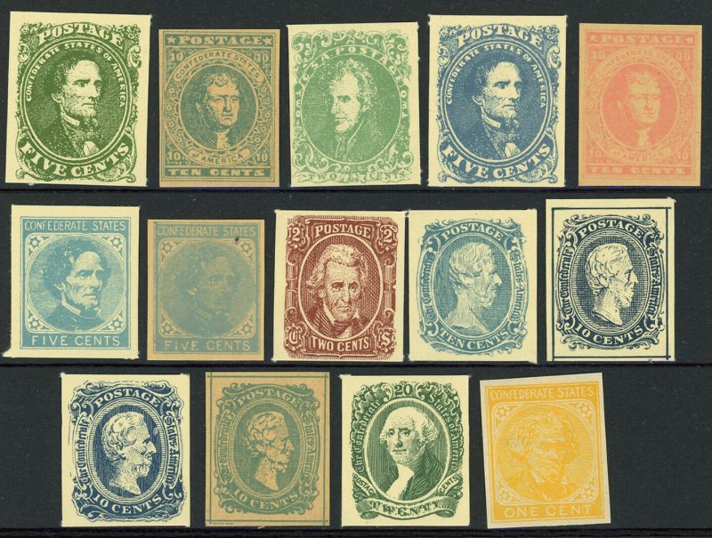 Reprint Confederate States USA History Facsimile Postage Stamp Collection 