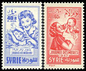 Syria C228-9 MNH - Mother's Day 1957