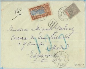68797 - REUNION - Postal History - REGISTERED COVER to SPAIN 1915-