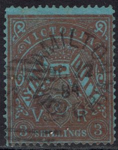 VICTORIA 1884 STAMP DUTY 3/- POSTALLY USED