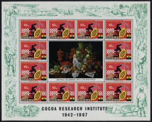 Ghana 323-6 sheets MNH Cacao Beans, Trees, Microscope