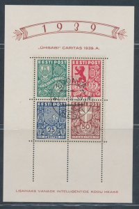 1939 Estonia - Sheet No. 3 - Provincial Coats of Arms - Used