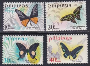 Philippines # 1031-1034, Butterflies, NH, 1/2 CAt.